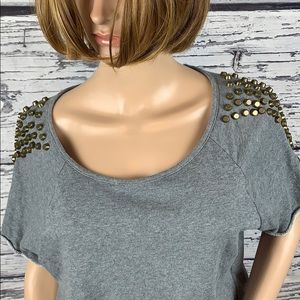 Studded Cropped Sweatshirt by Cotton Candy - Large